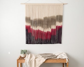 Extra Large Hand Dyed Modern Macrame Wall Hanging / Fiber Art / Boho Decor / Large Colored Macrame Wall Decor / Mid Century Modern Art