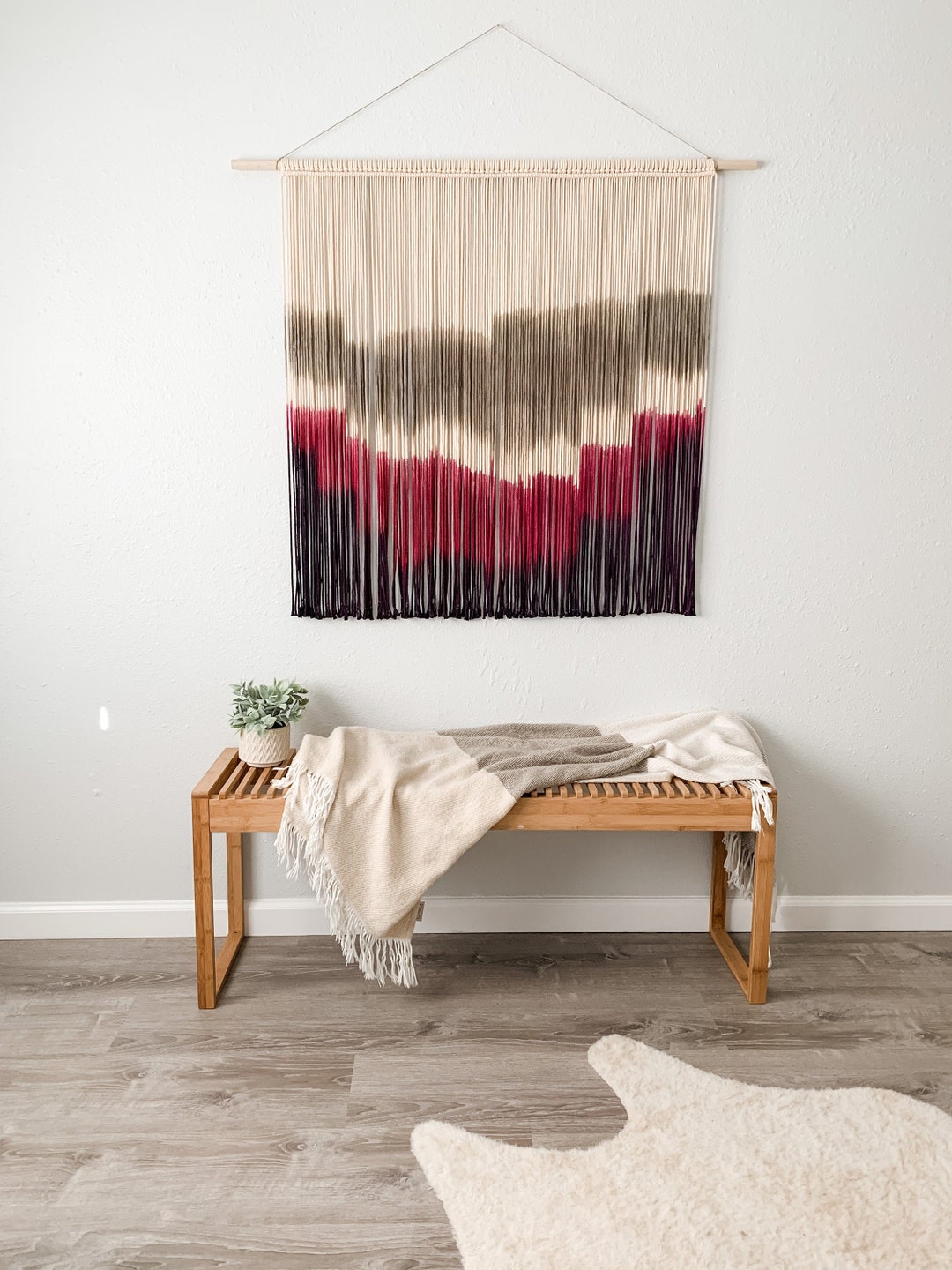 Extra Large Hand Dyed Modern Macrame Wall Hanging / Fiber Art / Boho ...