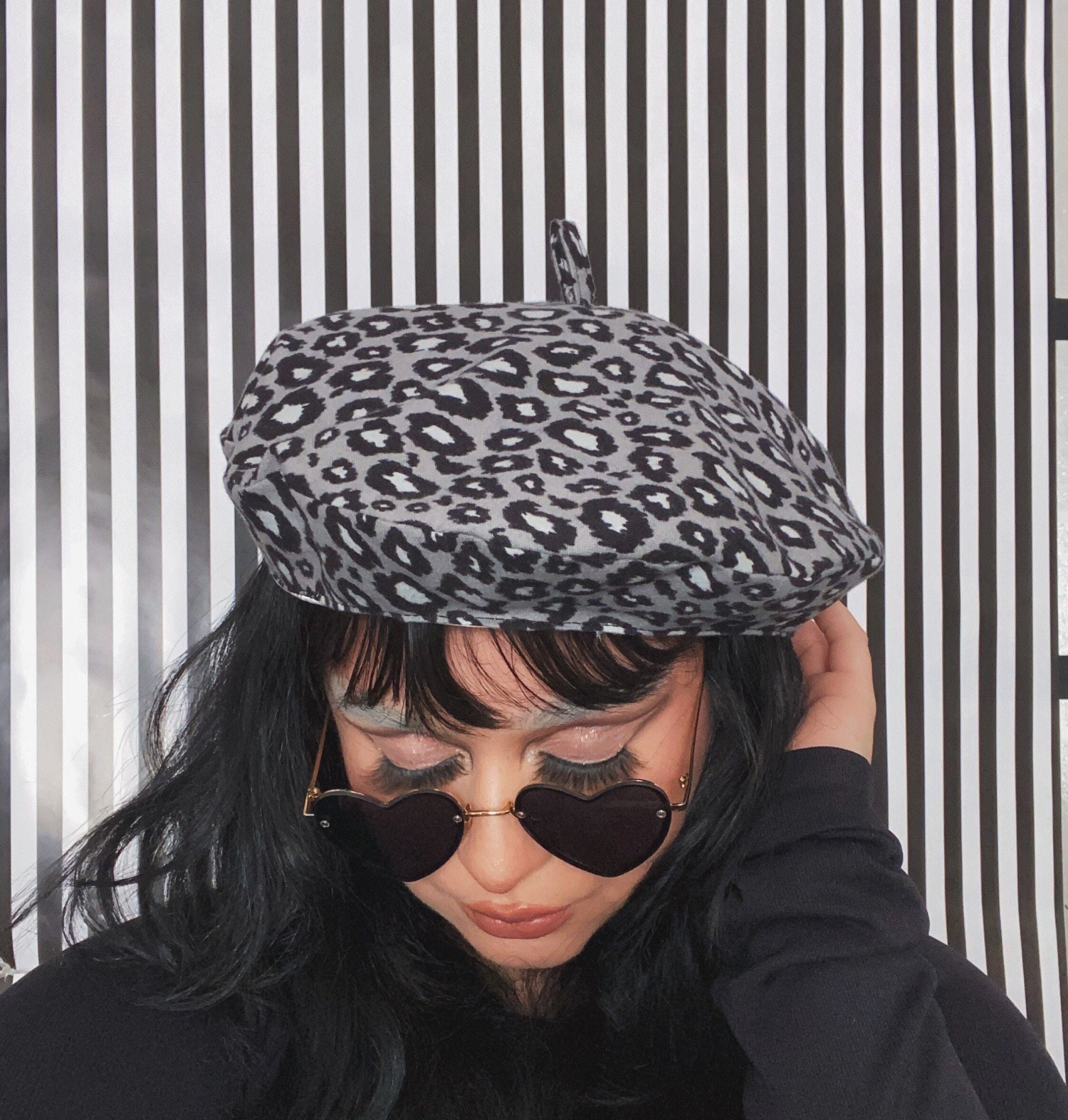 Leopard Print Beret Cheetah Print Hat 