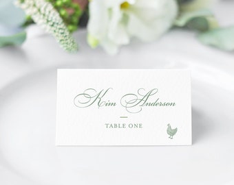 PRINTED Formal Wedding Name Cards, Wedding Place Cards, Escort Cards, Traditional place card, Romantic Name Card