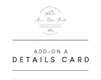 ADD-ON: Additional Details Card one-sided insert