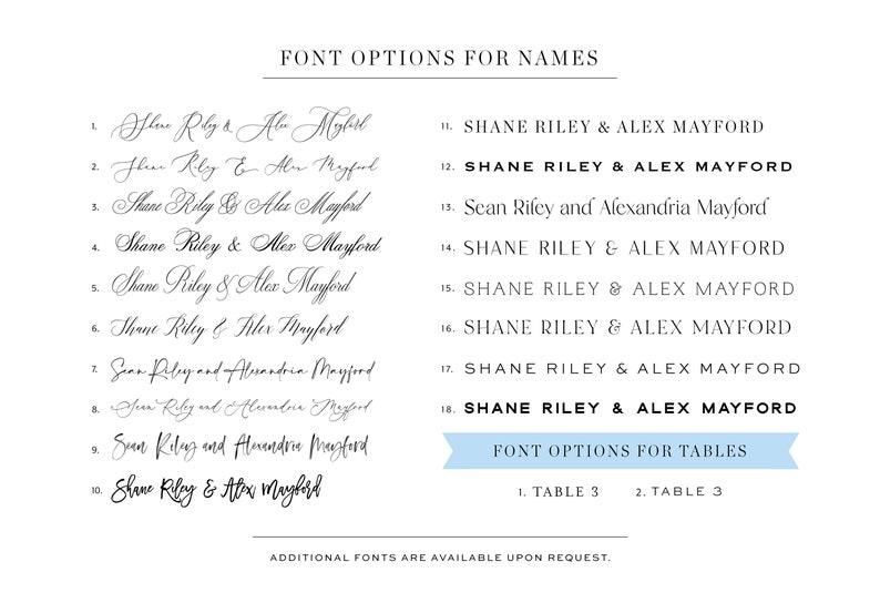 PRINTED Formal Wedding Name Cards, Wedding Place Cards, Escort Cards, Traditional place card, Romantic Name Card image 3