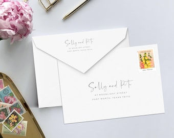 Envelope Addressing, Wedding Envelope Addressing, Guest Envelope Addressing, Return Address on Envelope