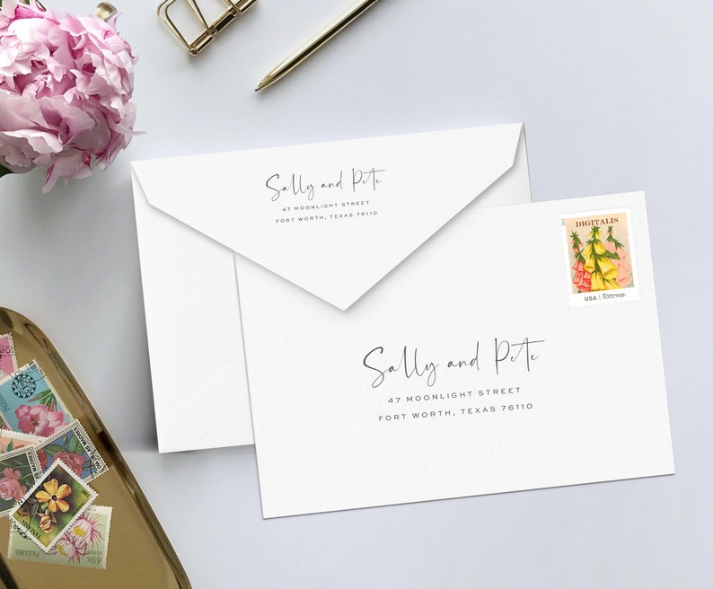 Envelope Addressing, Wedding Envelope Addressing, Guest Envelope Addressing, Return Address on Envelope image 1