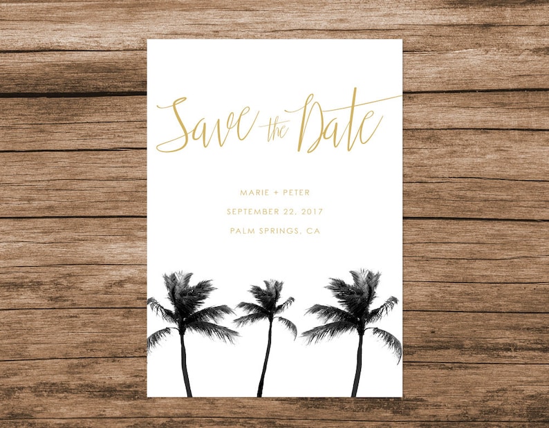 save the date palm tree