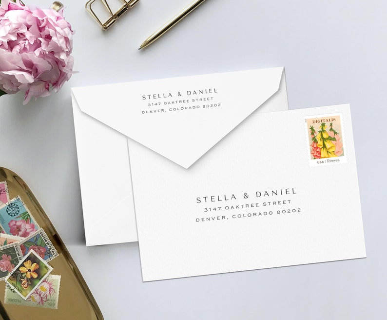 Envelope Addressing, Wedding Envelope Addressing, Guest Envelope Addressing, Return Address on Envelope image 2