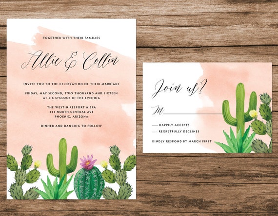 Cactus Wedding Invitations 3