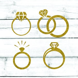 Anel de diamante glitter Svg anel de diamante svg anel de diamante ícone silhueta arquivo digital Namorada Noivo Esposa Noiva Svg Casamento Svg