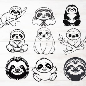 Svg paresseux paresseux animal svg chemise paresseux paresseux mignon svg paresseux vie svg paresseux paresseux bébé paresseux en SVG PNG DXF eps paresseux clipart