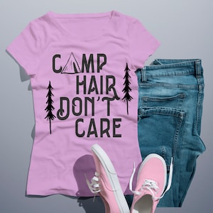 Camp Hair Don't Care svg, Archivo cortado con imágenes extra, Humor de camping, para vinilo diy, DXF, SVG, PNG perfecto para Silhouette o Cricut