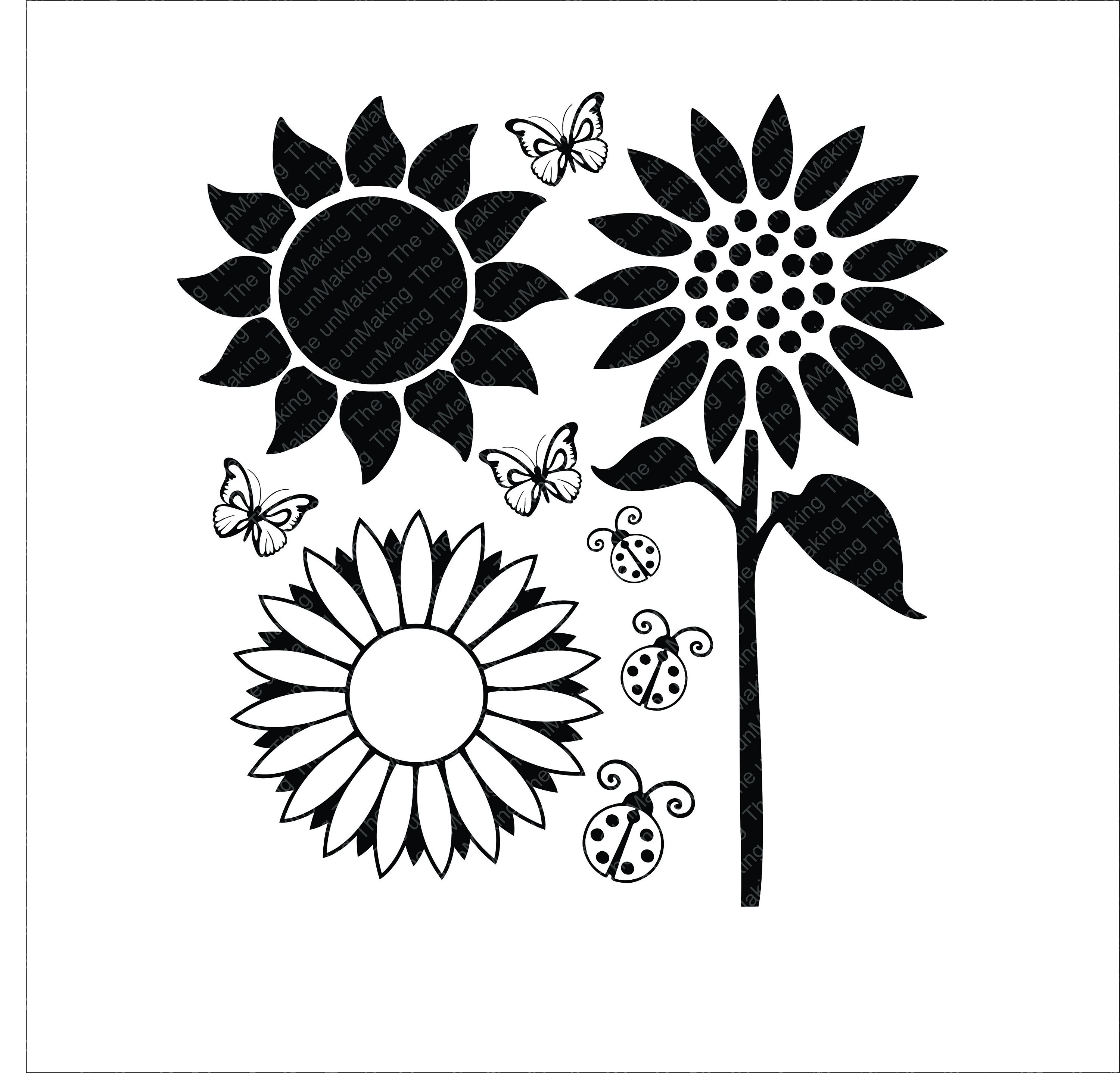 Sunflowers in SVG PNG DXF Instant Download Etsy