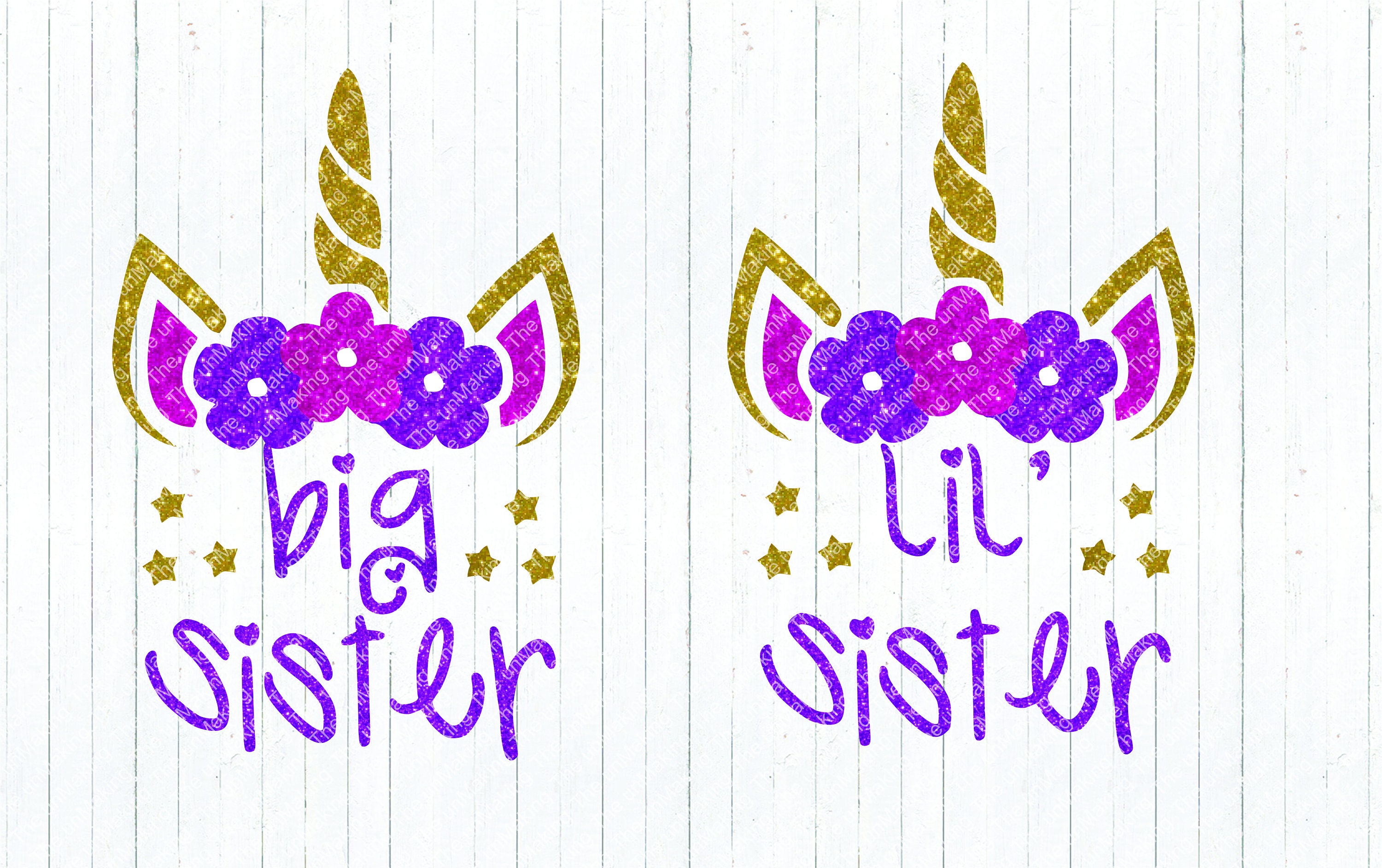 Big Sister Svg Little Sister Svg Unicorn SVG Unicorn Head - Etsy
