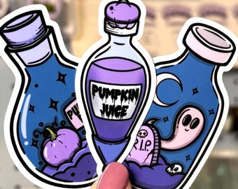 Pastel Goth Halloween Potion Stickers | Spooky Vinyl Accessories (Waterproof)