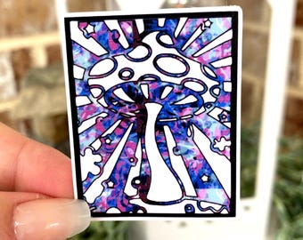 Trippy Mushroom Sticker: Hippie Psychedelic Decal - Waterproof