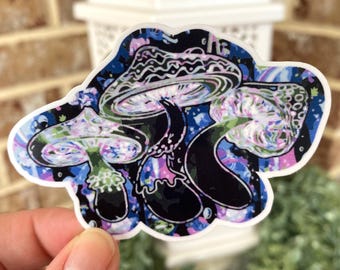 Psychedelic Mushroom Sticker | Groovy Hippie 70s Decor
