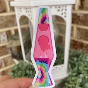 Hippie Rainbow Tie-Dye Lava lamp Sticker | Hippie Sticker, 60&#39;s Aesthetic, 70&#39;s Aesthetic, Stoner Aesthetic Stickers, Groovy Rainbow