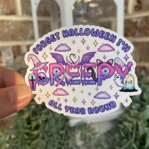 Pastel Goth Spooky Cute Halloween Sticker | Creepy All Year, Pastel Halloween, Spooky Sticker, Creepy Cute, Treat Bag Sticker, Spooky Gothic