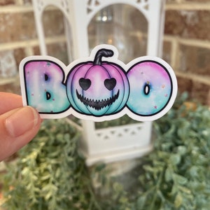 Pastel Goth Spooky Cute Halloween Pumpkin Boo Sticker | Pastel Halloween, Spooky Sticker, Creepy Cute, Treat Bag Stickers, Spooky Gothic