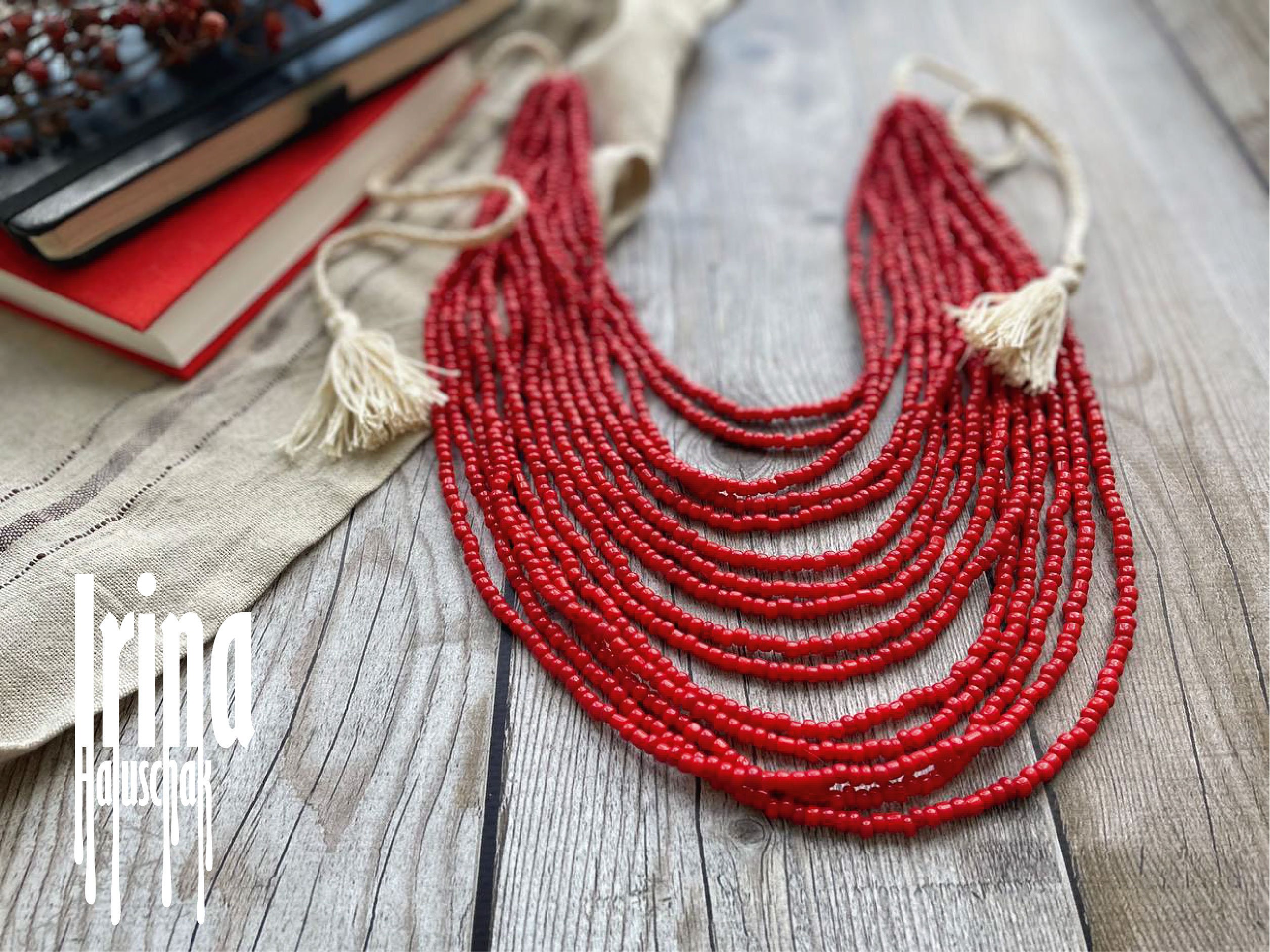 Collier Ethnique Vintage Multi-rangs De Perles - Longueur 38cm, Style Bohème Années 70