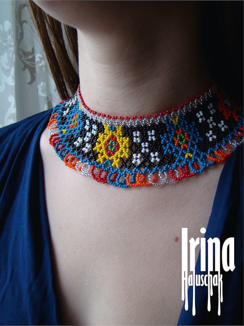 Traditional Ukrainian Jewelry Ukraine Beaded Necklace Boho Etsy