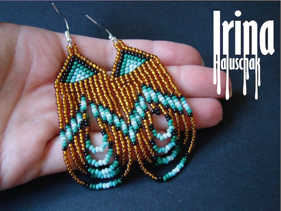 Boho Tribal earrings Seed beads earrings American Native earrings dangle earrings