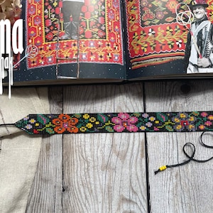 Oekraïense ketting tapijtstijl kralen Gerdan ketting Rocaille sieraden Strioe Gerdan Vyshyvanka ketting Boho-stijl Auteurs werken Bloem