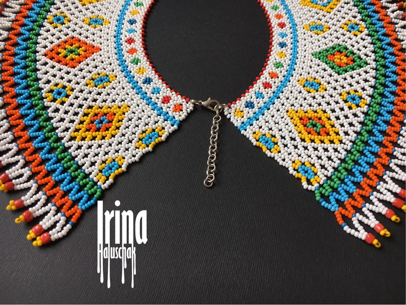 Ukrainian traditional necklace Beaded collar Lemko Kryza Etsy
