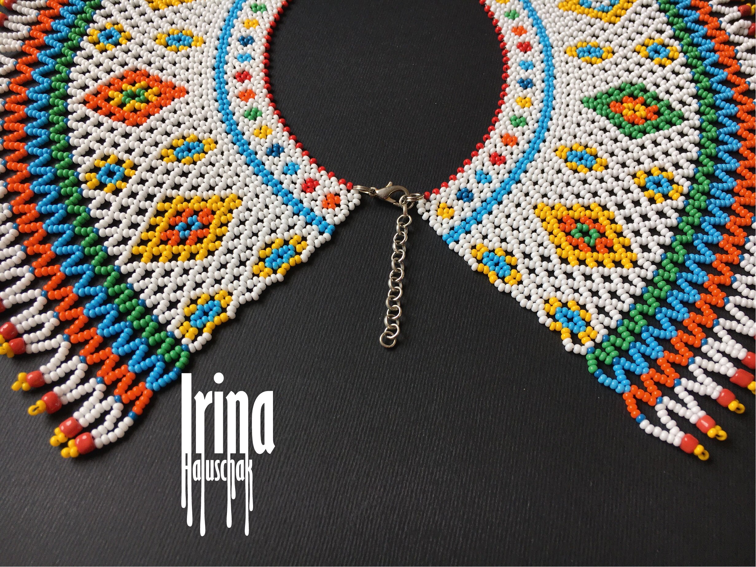 Ukrainian traditional necklace Beaded collar Lemko Kryza Etsy