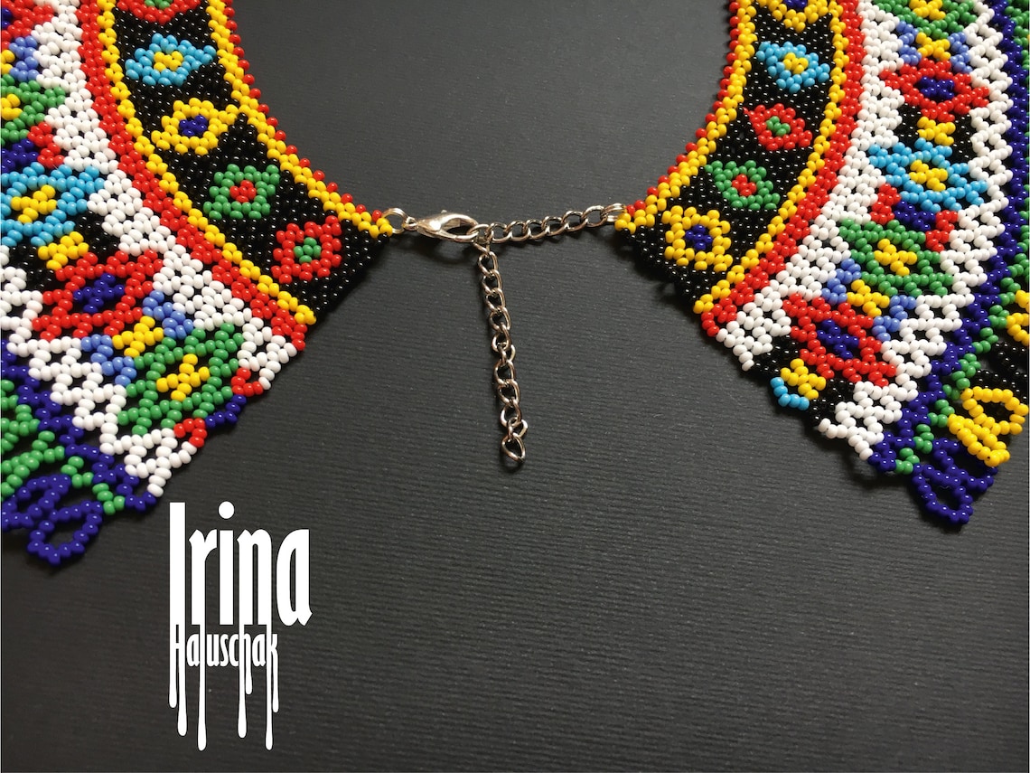 Traditional Ukrainian beaded necklace sylyanka. Vyshyvanka Etsy