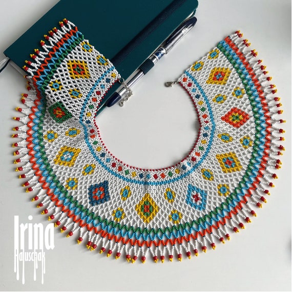 Ukrainian Traditional Necklace Beaded Collar Lemko Kryza Ukraine