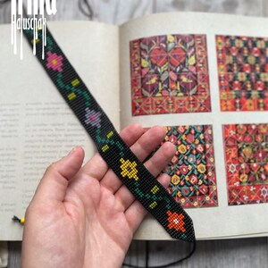 Oekraïense tapijtstijl ketting kralen gerdan ketting rocailles sieraden streep gerdan Vyshyvanka ketting boho-stijl