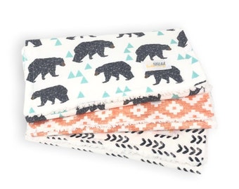 Woodland burp cloth set