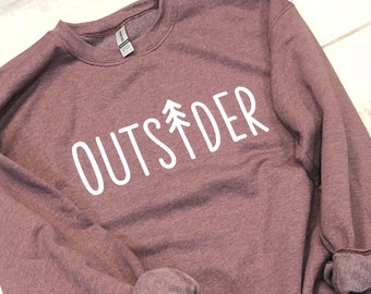 Nature sweatshirt- outsider sweatshirt- outdoor shirt- tree shirt- nature shirt- gifts or friend- maroon sweatshirt