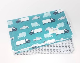 Baby Boy burp cloths- transportation themed -  truck burp cloths, blue truck, boy burp rags, chenille burp cloth set, boy baby shower