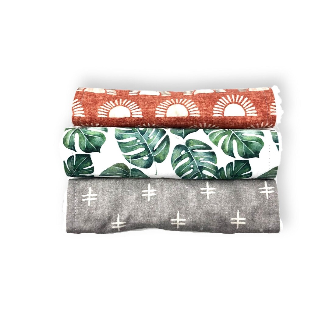 Burp Cloths Set of 3 Modern Burp Cloths Boho Baby Baby Etsy