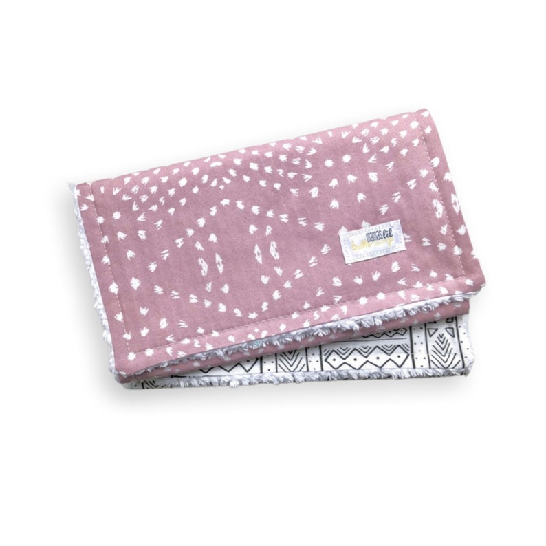 baby shower gift BOHO burp cloths mudcloth burp cloth Modern burp cloths girl burp cloths Mauve mudcloth burp set Girl Burp Cloth Set