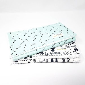 Be brave Burp Cloth Woodland set Set of 2, baby bear, woodland, baby shower, burp rags, woodland burp cloths, be brave, be courageous image 4