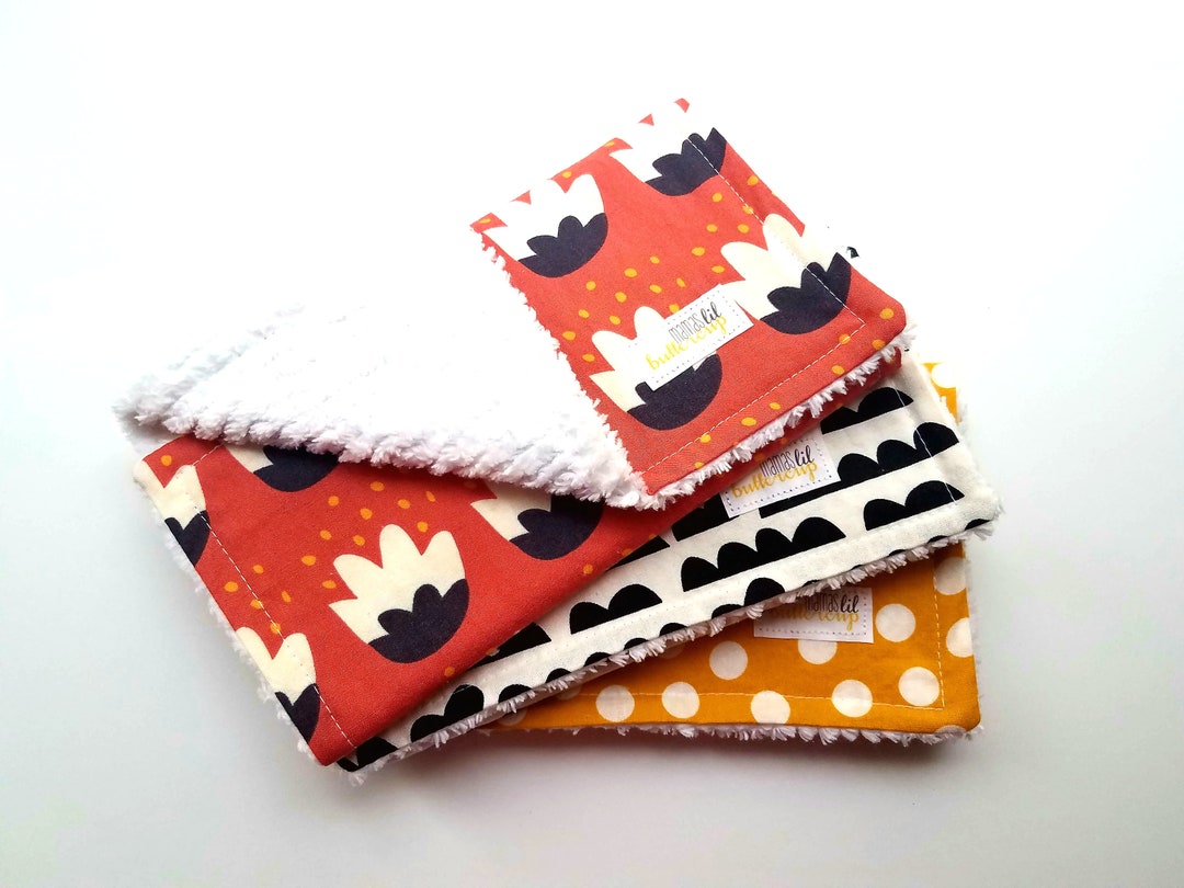 Gender Neutral Burp Cloth Set Set of 2, Modern Burp Cloth Set, Gender