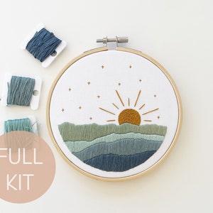 Ocean Kit, Hand Embroidery Kit, DIY Embroidery, Boho Sea Embroidery Kit, Beginner Level,  Embroidery How To, Intermediate