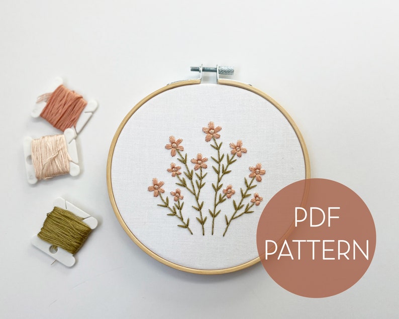 Spring Garden Embroidery Pattern // Floral Embroidery Pattern// PDF ...