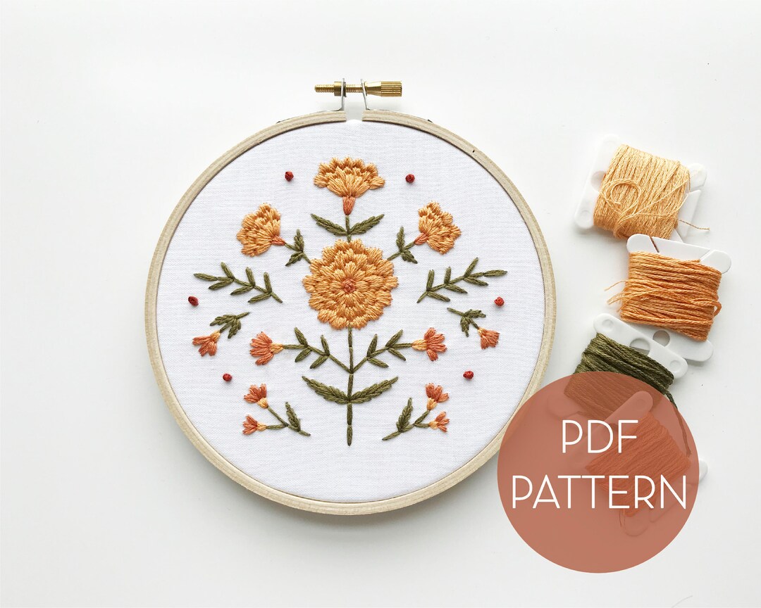 Christmas Flowers Mini Hand Embroidery Kit - Stitched Modern