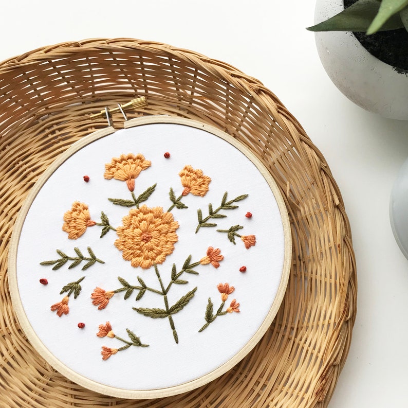 October floral jessecmault pattern  marigold jessecmault  etsy