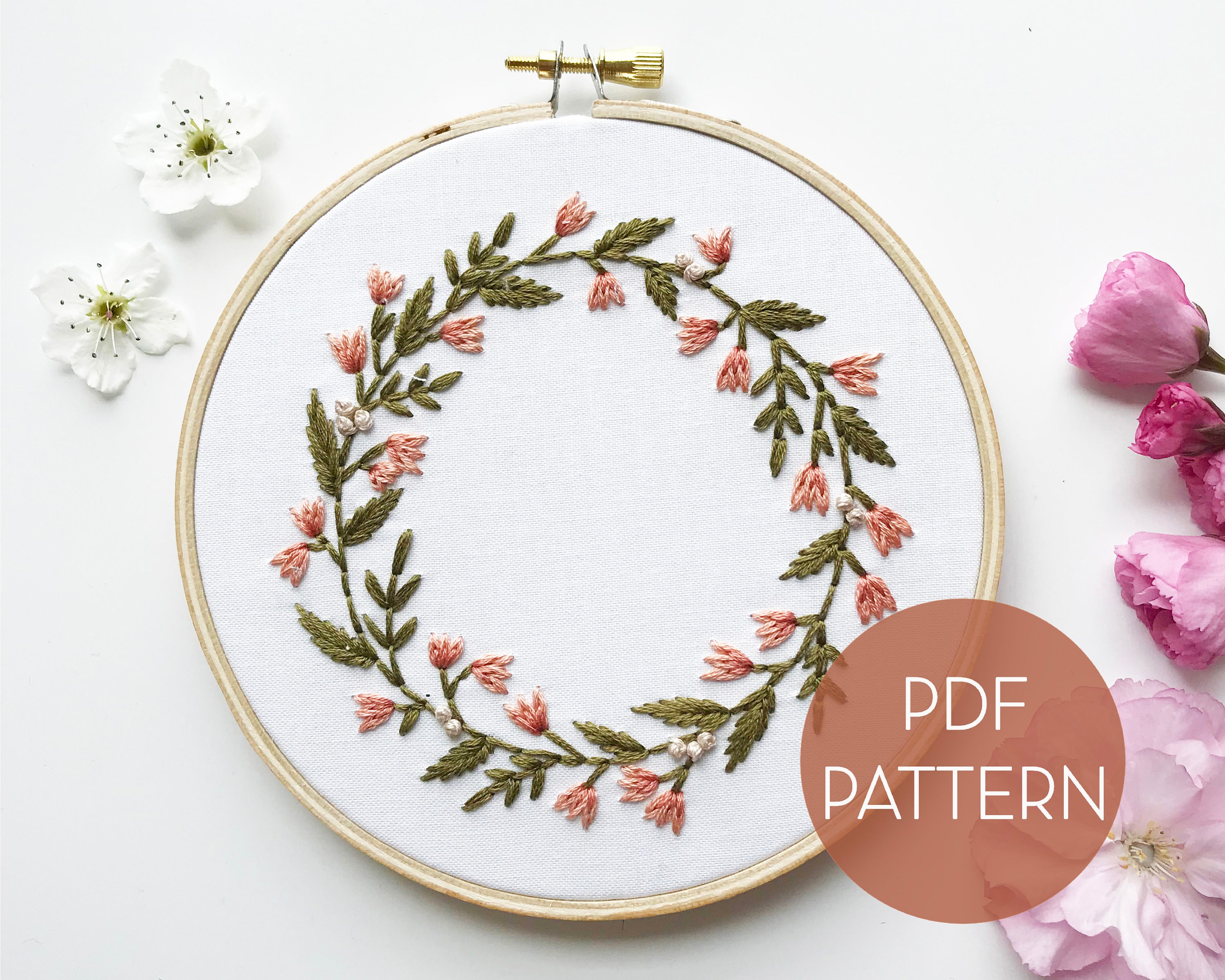 May Floral Embroidery Pattern // Lily Embroidery Pattern // DIY Embroidery  // Digital Embroidery Pattern // Birth Flower Embroidery 