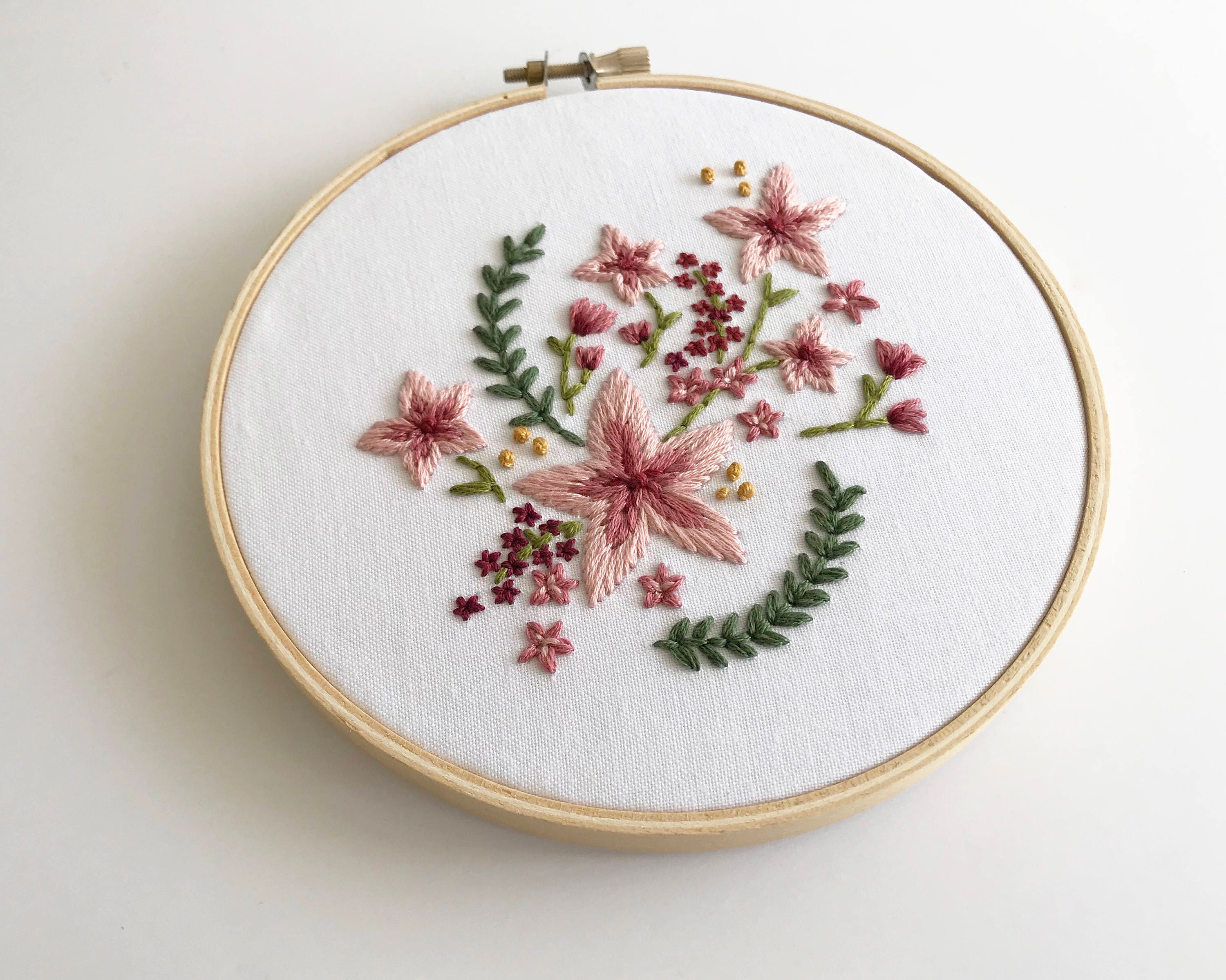 Daisies Embroidery Beginner Pattern Pdf, Botanical Embroidery Pdf