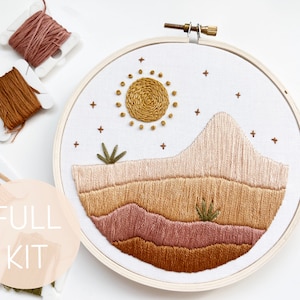 Desert Kit, Hand Embroidery Kit, DIY Embroidery, Boho Desert Embroidery Kit, Beginner Level,  Embroidery How To, Intermediate