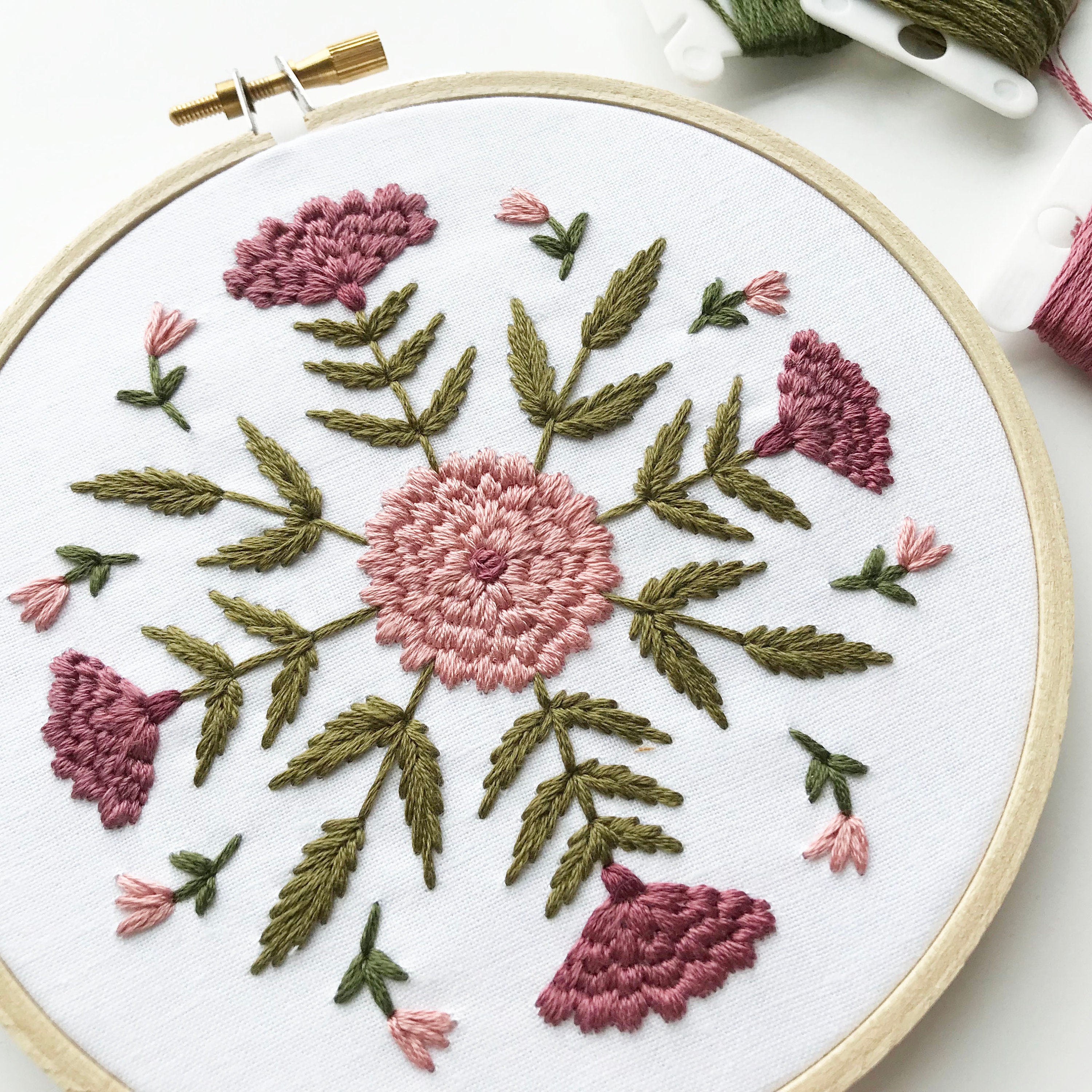 November Floral Embroidery Pattern / Chrysanthemum Embroidery Etsy