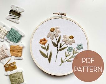 Wildflower Embroidery Pattern // PDF pattern // Digital download// DIY Embroidery