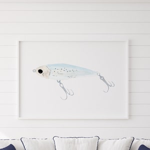 Fishing Lure Print, Fishing Art, Watercolor Fishing Lure, Fishing Lure art, Fish Decor, Fishing Art Print, Father day gift daughter