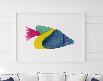 Tropical Fish Painting, Watercolor Fish Print, Sea Life Art, Tropical Fish Watercolor Painting, Fishing Art Print, Tropical Fish Prints