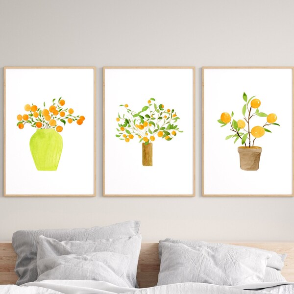 Orange Tree Painting Etsy